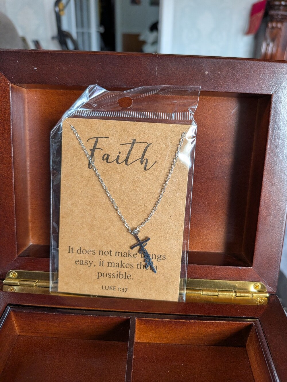 Faith, Fearless, Warrior Blessed Cross Pendant Necklace - Silver